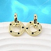Flat Round Brass Micro Pave Cubic Zirconia Hoop Earrings EJEW-U061-02G-2
