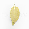 Brass Plated Natural Leaf Big Pendants KK-G321-K-03-1