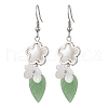 Flower 304 Stainless Steel Handmade Lampwork Dangle Earrings EJEW-JE06430-01-2