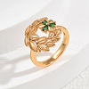Brass Pave Cubic Zirconia Finger Rings for Women SB6672-9-1