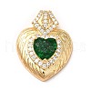 Rack Plating Brass & Rhinestone Pendants KK-H438-07G-01-2