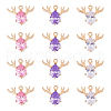 SUPERFINDINGS 12Pcs 3 Colors Brass Glass Rhinestone Pendants GLAA-FH0001-82-1