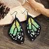 Handmade Glass Seed Beads Butterfly Wing Dangle Earrings FV2215-5