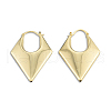 Brass Chunky Rhombus Hoop Earrings for Women EJEW-N011-82LG-2