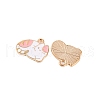 Light Gold Plated Alloy Enamel Pendants ENAM-Z017-13KCG-01-2
