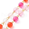 Handmade Rainbow Color Transparent Acrylic Bead Chains AJEW-JB01140-01-4