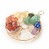 Natural Gmestone Copper Wire Big Pendants PALLOY-JF01434-02-2