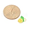 Flower Shape Synthetic Shell Charms PALLOY-JF03862-03-3