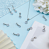 48Pcs 6 Styles Alloy Pave Clear Cubic Zirconia European Dangle Charms PALLOY-FI00002-5