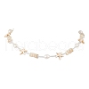 Summer Beach Synthetic Turquoise Starfish & Natural Cultured Freshwater Pearl & Shell & Glass Seed Beaded Necklaces for Women NJEW-TA00198-2