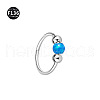 Titanium Alloy & Synthetic Opal Ball Hoop Nose Rings WGD306E-06-2