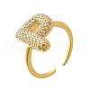 26Pcs Brass Micro Pave Clear Cubic Zirconia Open Cuff Rings RJEW-R218-01G-2