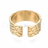 304 Stainless Steel Textured Open Cuff Ring RJEW-T023-38G-2