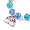 Alloy Enamel Rainbow Charm Bracelets BJEW-JB10231-3