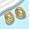 304 Stainless Steel Oval Pendant Necklaces & Stud Earrings Sets for Women SJEW-B020-01G-3