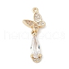 Brass Micro Pave Cubic Zirconia Pendants KK-M326-04G-1