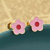 304 Stainless Steel Enamel Stud Earrings STAS-E502-01G-02-1