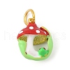 Alloy Enamel Pendants PALLOY-S050-02G-1