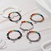 Chakra Theme Gemstone & Synthetic Hematite Beaded Stretch Bracelets for Women BJEW-JB09278-2