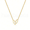 Heart Stainless Steel & Natural Shell Pendant Necklaces & Stud Earrings Sets FS-WG4CC15-02-4