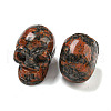 Halloween Natural Labradorite Skull Figurines DJEW-L021-01D-2