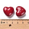 Heart Brass Enamel Beads KK-M324-08A-G02-3
