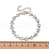 Brass Micro Pave Clear Cubic Zirconia Link Bracelets for Women BJEW-D342-01P-5