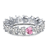 Rhodium Plated 925 Sterling Silver Pave Cubic Zirconia Finger Ring RJEW-F150-03B-02P-1