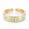 Real 16K Gold Plated Brass Enamel Cuff Rings RJEW-N037-001-NF-2