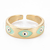 Real 16K Gold Plated Brass Enamel Cuff Rings RJEW-N037-001-NF-2