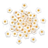 Natural Freshwater Shell Beads with Orange Enamel SHEL-CJ0001-25-3