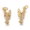 Brass Micro Pave Clear Cubic Zirconia Pendants ZIRC-B002-49-3