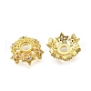 Star Brass Micro Pave Cubic Zirconia Bead Caps KK-K300-05B-G-2