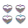 Rack Plating 304 Stainless Steel Pendant Rhinestone Settings STAS-N098-218M-2