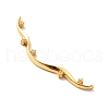 Rack Plating Brass Clear Cubic Zirconia Connector Charms KK-M230-21G-2