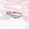 Brass Micro Pave Clear Cubic Zirconia Finger Rings for Women RJEW-S624-02P-3