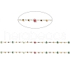 Colorful Faceted Triangle Glass & Cube Beaded Link Chains CHS-G028-17G-2