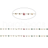 Colorful Faceted Triangle Glass & Cube Beaded Link Chains CHS-G028-17G-2