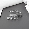 Brass Micro Pave Clear Cubic Zirconia Cuff Rings FS-WG905BE-01-1