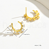 Elegant U-Shaped S925 Sterling Silver Clear Cubic Zirconia Stud Earrings BT5691-2