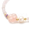 Natural Rose Quartz and Natural Lepidolite and Natural Agate Bead Bracelets BJEW-E098-13G-2