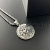 Stylish Stainless Steel Heart Compass Pendant Punk Necklaces for Men RK6360-2