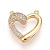 Brass Micro Pave Cubic Zirconia Charms KK-N261-02G-1