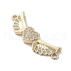 Brass Micro Pave Clear Cubic Zirconia Connector Charms KK-M275-19G-2