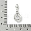 Oval Brass Micro Pave Cubic Zirconia Pendants KK-M326-15P-3