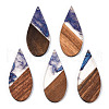 Transparent Resin & Walnut Wood Big Pendants RESI-ZX017-49-1