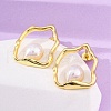 Nuggets Brass Stud Earrings EJEW-H158-06G-3