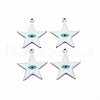 304 Stainless Steel Enamel Pendants STAS-S117-027-1