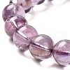 Natural Amethyst Round Beaded Stretch Bracelet BJEW-B071-01C-2