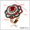 Flower Bohemian Style Zinc Alloy & Rhinestone & Resin Adjustable Finger Rings FS-WGD226E-01-6